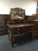 An Edwardian inlaid mahogany dressing table