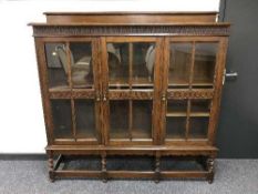 An Edwardian oak bookcase.