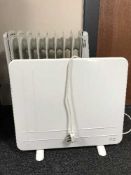 An oil filled radiator and an electric panel heater