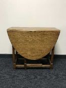 An oak gate leg table