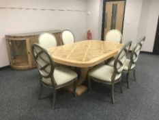 A contemporary American eight piece dining room suite by Thomasville,