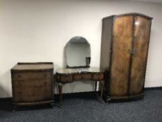 A Queen Anne style mahogany three piece bedroom suite