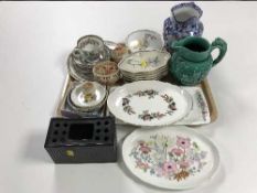 A tray of china, dishes, Royal Doulton New Zealand dishes,