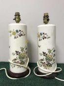 A pair of china table lamps
