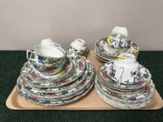 A tray of Booths tea china