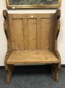 A pine settle / bench