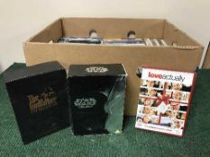 A box of DVDs