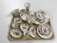 A tray of Royal Crown Derby gilded floral china