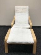 An Ikea chair and stool