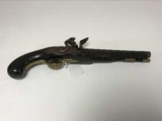 An early 19th century flintlock pistol, with 23cm barrel,