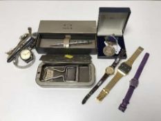 Box containing nine wristwatches, Campaign medal with Northern Ireland Bar awarded to K.G.