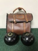 A bag of bowling balls