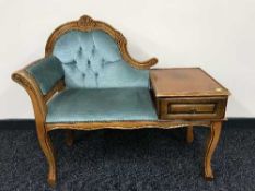 A reproduction telephone seat