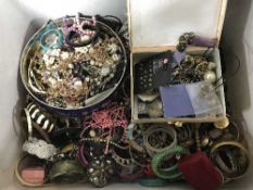 A large box of costume jewellery