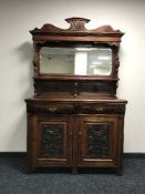 A Victorian mahogany mirror back sideboard