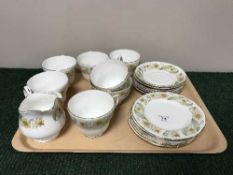 A tray of Duchess Green sleeves tea china