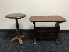 An Old Charm mag rack and pedestal wine table (2)