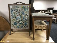 A framed tapestry fire screen,