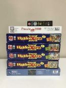 A large collection of jigsaw puzzles