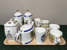 A tray of Ringtons ware, teapot,