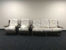 A three piece oak framed suite