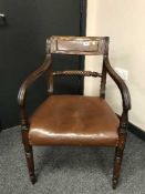 A regency mahogany carver armchair