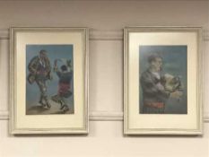 Continental school : figures dancing, watercolour with gauche, together with companion piece,
