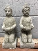 A pair of garden figures - Tibetan lady's