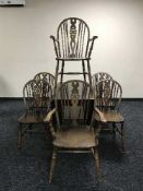 An antique style gate leg table and six chairs