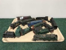 A good collection of OO gauge locomotive engines, rolling stock, carriages and track by Hornby,