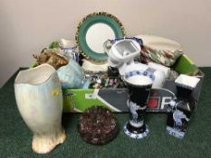 A box of Ringtons ware, lustre ware,
