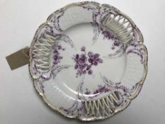 A KPM hand painted porcelain cabinet plate, diameter 26 cm.