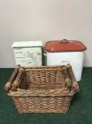 An enamelled bread bin,