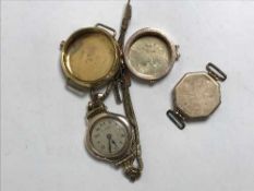 A 9ct gold Rolex wrist watch, Prima, timed six positions on strap,