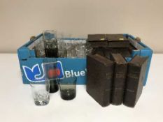 A set of Dickens books and a small quantity of glass ware