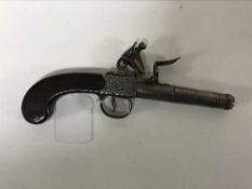 A mid-18th century 'Queen Anne' flintlock pocket pistol, by T.