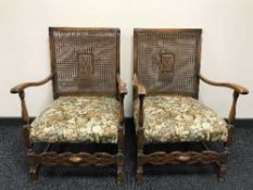 A 1920's three piece begere back lounge suite