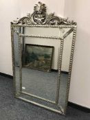 An antique style bevelled sectional mirror,