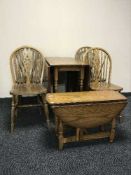 An oak gate leg table,
