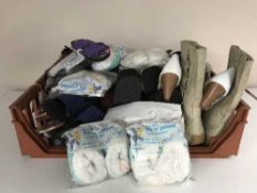 A box of quantity of assorted shoes and slippers