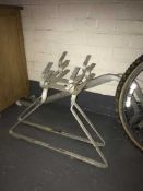 Two Youngman aluminium ladder stand off brackets