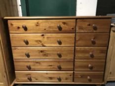 A pine ten drawer chest