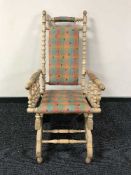 A continental beech rocking chair