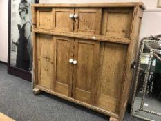 A 19th century pine proving cupboard