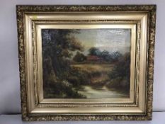 A gilt framed oil on canvas by A.