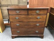 A Victorian mahogany five drawer chest