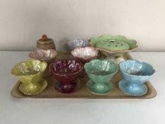 A tray of seven assorted Beswick and Maling grapefruit dishes,