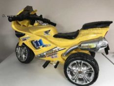 A child's electric ride on motor bike