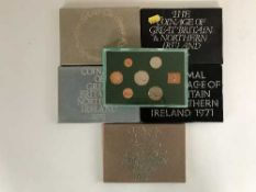 Six boxed coinage of Great Britain and Northern Ireland coin sets