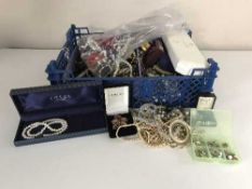 A box of assorted costume and fashion jewellery
